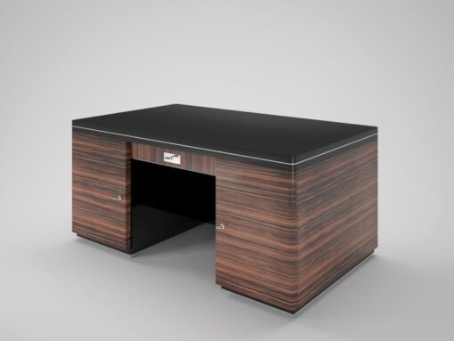 art, deco, desk, macassar, double-sided, brown, black, drawers, large, wide, design, luxury, office, living room, wood, pattern