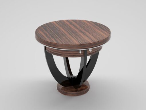 art, deco, side table, table, drawers, drawers, design, makassar, wood, furniture, chrome, veneer, living room, customizable