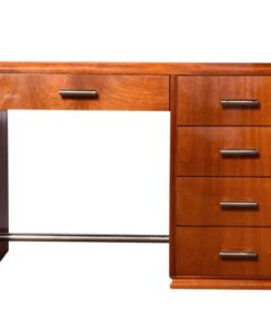 mahogony, art, deco, desk, 1930, wood, brown, old, vintage, design, office, france, drawer, restored, lacquered, french, polished