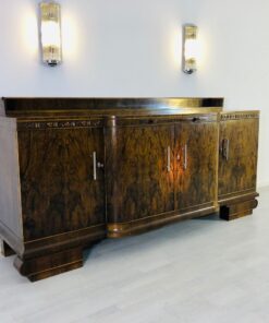 Large Original Art Deco Sideboard made of Walnut, Cherry Ornamentation, Wood, Antique, Furniture, Design, Interior Design, Single Piece