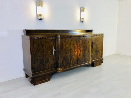 Large Original Art Deco Sideboard made of Walnut, Cherry Ornamentation, Wood, Antique, Furniture, Design, Interior Design, Single Piece