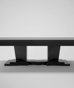 art, deco, table, dining table, xxl, design, black, solid, piano lacquer, high gloss, old, restored, new, chrome, large, long