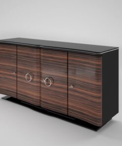 art, deco, sideboard, sideboards, design, macassar, veneer, swinging, brown, black, antique, old, new, restored, living room, wood