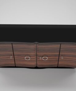 art, deco, sideboard, sideboards, design, macassar, veneer, swinging, brown, black, antique, old, new, restored, living room, wood