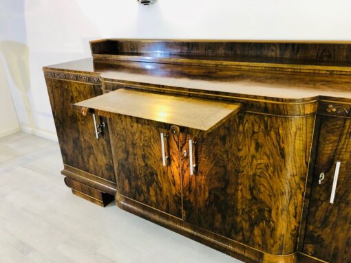 Large Original Art Deco Sideboard made of Walnut, Cherry Ornamentation, Wood, Antique, Furniture, Design, Interior Design, Single Piece