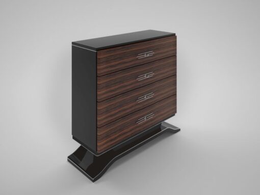 makassar, wood, piano lacquer, dresser, art, deco, design, drawers, black, brown, living room, lacquer, new, restored, old