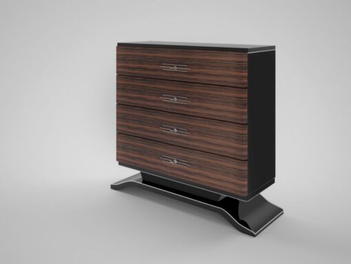 makassar, wood, piano lacquer, dresser, art, deco, design, drawers, black, brown, living room, lacquer, new, restored, old