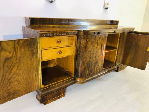 Large Original Art Deco Sideboard made of Walnut, Cherry Ornamentation, Wood, Antique, Furniture, Design, Interior Design, Single Piece