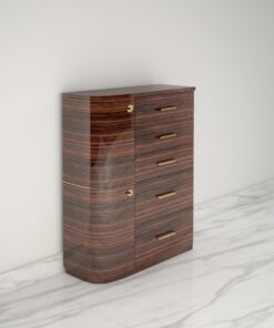 Design Macassar Drawer Commode with Brass Handles, Luxury furniture, high gloss, wood veneer, interior design, customizable