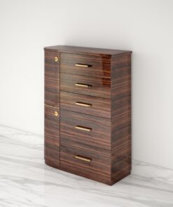 Design Macassar Drawer Commode with Brass Handles, Luxury furniture, high gloss, wood veneer, interior design, customizable