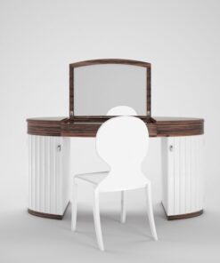 white, glossy, design, make-up, set, chair, finish, makassar, veneer, customizable, new, replica, art, deco, style, wood,