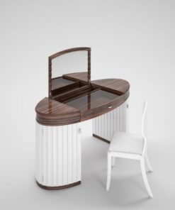 white, glossy, design, make-up, set, chair, finish, makassar, veneer, customizable, new, replica, art, deco, style, wood,