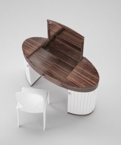 white, glossy, design, make-up, set, chair, finish, makassar, veneer, customizable, new, replica, art, deco, style, wood,