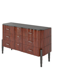 Walnut Art Deco Design Chest of Drawers High Gloss Finish, commode, sideboard, storage, interior design, high quality, design furniture