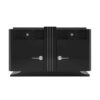 black, art, deco, chest of drawers, leather, drawer, chrome handles, sideboard, living room, new, old, restored, design, style, lacquer