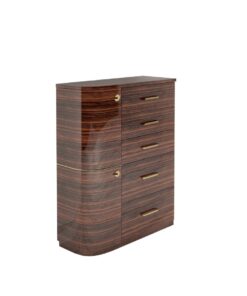 Design Macassar Drawer Commode with Brass Handles, Luxury furniture, high gloss, wood veneer, interior design, customizable