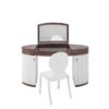 white, glossy, design, make-up, set, chair, finish, makassar, veneer, customizable, new, replica, art, deco, style, wood,