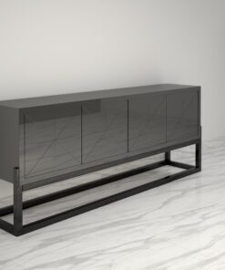 Modern Design Sideboard with a High Gloss Finish, Dark grey paintjob, high end furniture, piano lacquer, made in germany, furniture, interior design