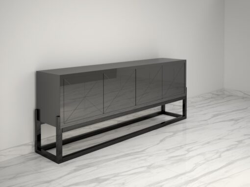 Modern Design Sideboard with a High Gloss Finish, Dark grey paintjob, high end furniture, piano lacquer, made in germany, furniture, interior design