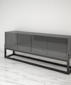 Modern Design Sideboard with a High Gloss Finish, Dark grey paintjob, high end furniture, piano lacquer, made in germany, furniture, interior design