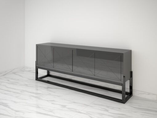 Modern Design Sideboard with a High Gloss Finish, Dark grey paintjob, high end furniture, piano lacquer, made in germany, furniture, interior design