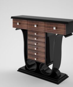 glossy, art, deco, design, style, style, makassar, wood, piano lacquer, chrome, floral, reproduction, living room, warm, console, console table