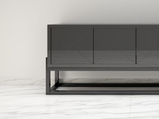 Modern Design Sideboard with a High Gloss Finish, Dark grey paintjob, high end furniture, piano lacquer, made in germany, furniture, interior design