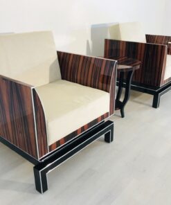 Design armchairs, interior design, luxurious furniture, macassar wood, design furniture, custom furniture, leather, piano lacquer, chrome