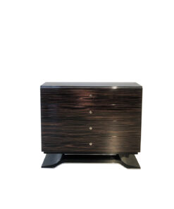 Chest of Drawers or commode with macassar fronts and curved foot, design furniture, art deco style, interior design, luxury furniture