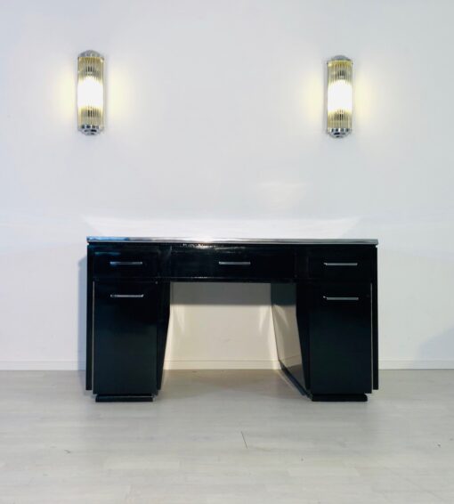 High Gloss Black Modern Art Deco Desk - 1930s, Modern Art Deco furniture, interior design, new art deco furniture, office furniture, high gloss, high end