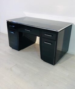 High Gloss Black Modern Art Deco Desk - 1930s, Modern Art Deco furniture, interior design, new art deco furniture, office furniture, high gloss, high end