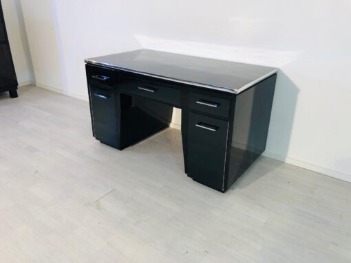 High Gloss Black Modern Art Deco Desk - 1930s, Modern Art Deco furniture, interior design, new art deco furniture, office furniture, high gloss, high end