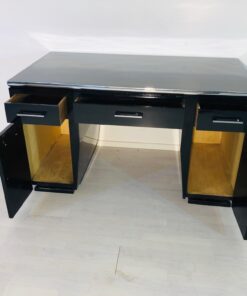 High Gloss Black Modern Art Deco Desk - 1930s, Modern Art Deco furniture, interior design, new art deco furniture, office furniture, high gloss, high end