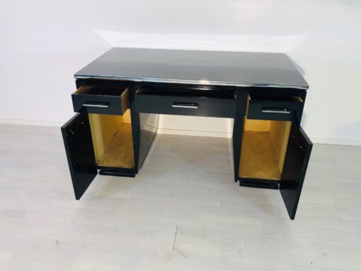 High Gloss Black Modern Art Deco Desk - 1930s, Modern Art Deco furniture, interior design, new art deco furniture, office furniture, high gloss, high end