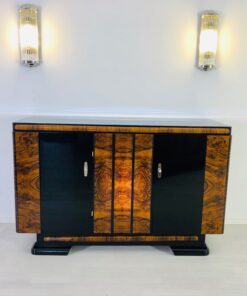 Walnut and Macassar Art Deco Sideboard from Germany 1940s, walnut wood, antiques, restoration, interior design, modern art deco furniture