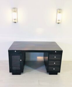 Art Deco Macassar Wood Desk with a High Gloss Finish, art deco furniture, macassar items, interior design, office furniture, luxury office