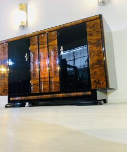 Walnut and Macassar Art Deco Sideboard from Germany 1940s, walnut wood, antiques, restoration, interior design, modern art deco furniture