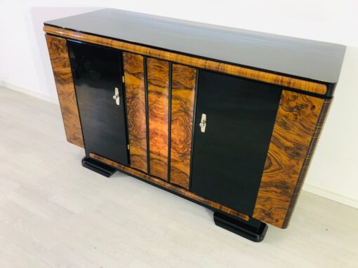 Walnut and Macassar Art Deco Sideboard from Germany 1940s, walnut wood, antiques, restoration, interior design, modern art deco furniture