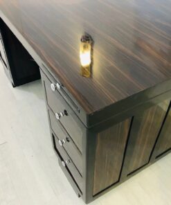 Art Deco Macassar Wood Desk with a High Gloss Finish, art deco furniture, macassar items, interior design, office furniture, luxury office