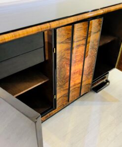 Walnut and Macassar Art Deco Sideboard from Germany 1940s, walnut wood, antiques, restoration, interior design, modern art deco furniture