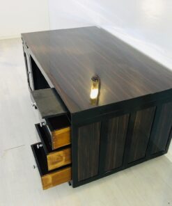 Art Deco Macassar Wood Desk with a High Gloss Finish, art deco furniture, macassar items, interior design, office furniture, luxury office