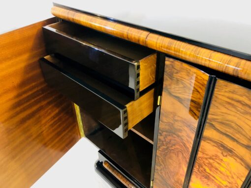 Walnut and Macassar Art Deco Sideboard from Germany 1940s, walnut wood, antiques, restoration, interior design, modern art deco furniture