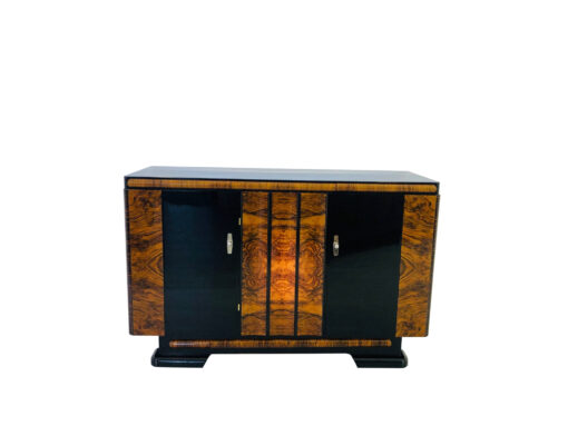 Walnut and Macassar Art Deco Sideboard from Germany 1940s, walnut wood, antiques, restoration, interior design, modern art deco furniture