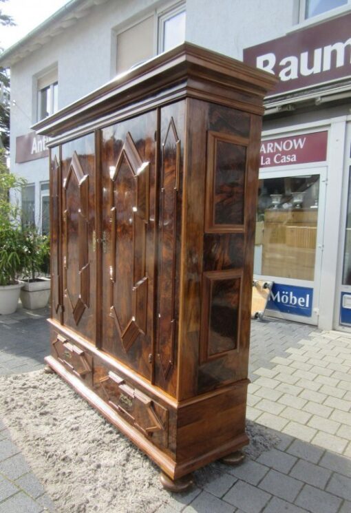 Original Antique Baroque Armoire or Hall Cabinet Dark Walnut, Baroque Cabinet, Baroque Wardrobe, Antique Cabinet, Original Baroque Furniture