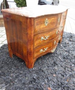 Curved Antique Baroque Chest of Drawers with Marble Top 1780s, Baroque Commode, Antique Commode, Original Baroque, Commode with Marble Top