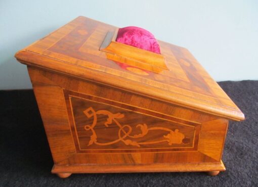 Handmade Baroque Casket from circa 2000 Original Materials, Antique Style Casket, Red Velvet, Baroque Style, Ebony Casket