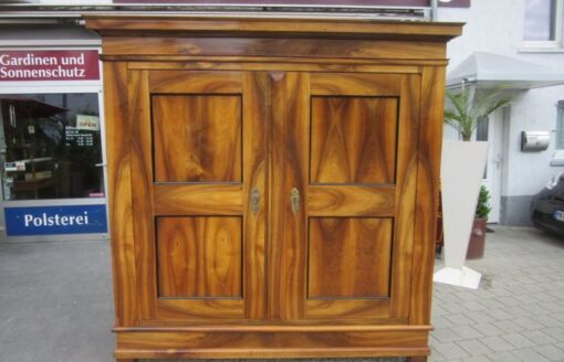 Walnut Wood Antique Biedermeier Hall Cabinet with Stunning Grain, Biedermeier Cupboard, Antique Hall Cabinet, Biedermeier Furniture, Walnut Furniture