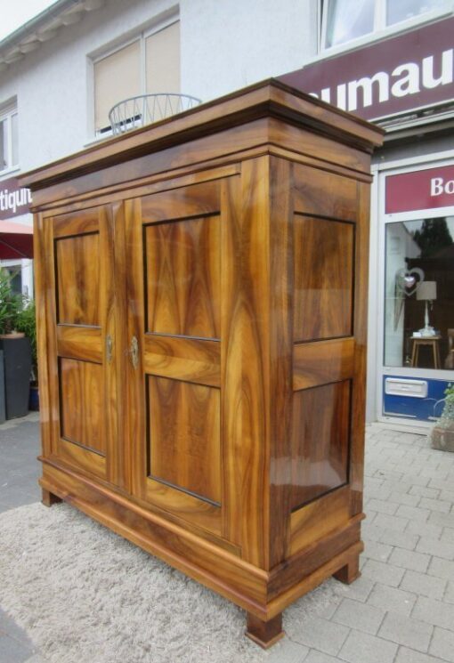 Walnut Wood Antique Biedermeier Hall Cabinet with Stunning Grain, Biedermeier Cupboard, Antique Hall Cabinet, Biedermeier Furniture, Walnut Furniture