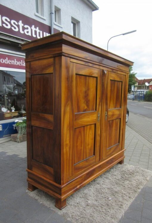 Walnut Wood Antique Biedermeier Hall Cabinet with Stunning Grain, Biedermeier Cupboard, Antique Hall Cabinet, Biedermeier Furniture, Walnut Furniture