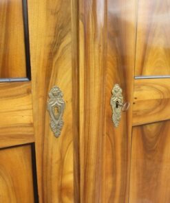 Walnut Wood Antique Biedermeier Hall Cabinet with Stunning Grain, Biedermeier Cupboard, Antique Hall Cabinet, Biedermeier Furniture, Walnut Furniture